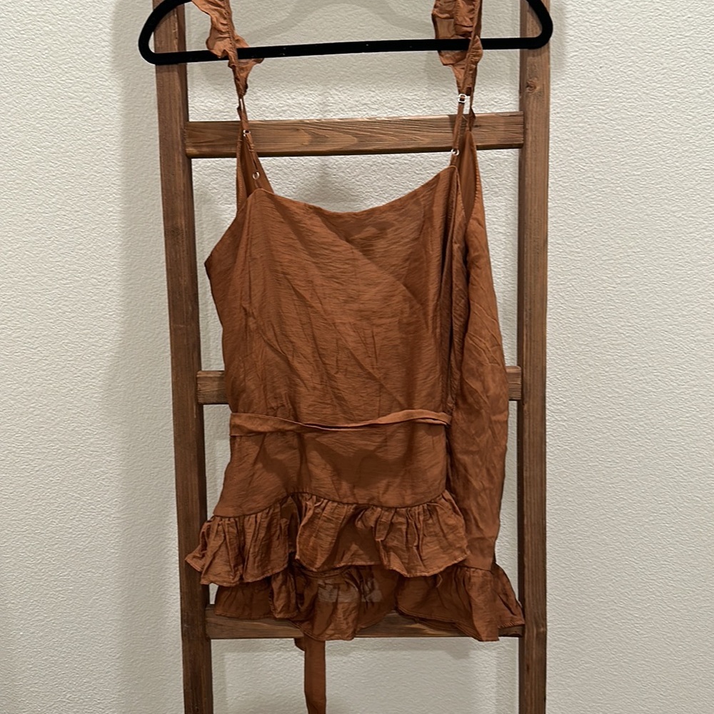 Express Satin Ruffle Wrap Cami - Picture 5 of 6